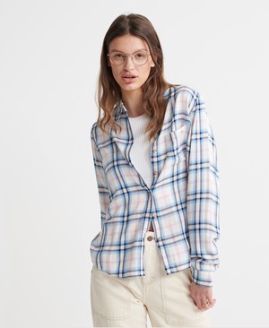 Superdry Lightweight Check Női Ing Fehér | BCJWS4085